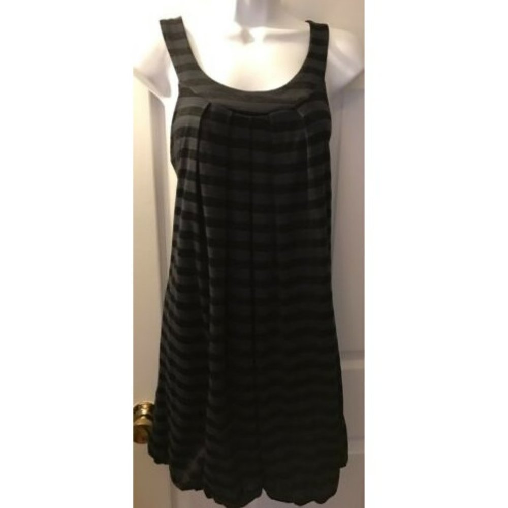 ELLA MOSS Black Gray Striped Dress - Metallic Knit - Size Small